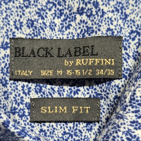 Black Label by Ruffini Slim Fit Long Sleeve Dress Shirt Button Down - Picture 3 of 3